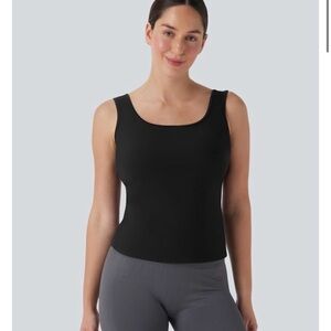 NWT -  Halara U Neck Crossover Yoga Tank Top-Longer Length D-F Cups